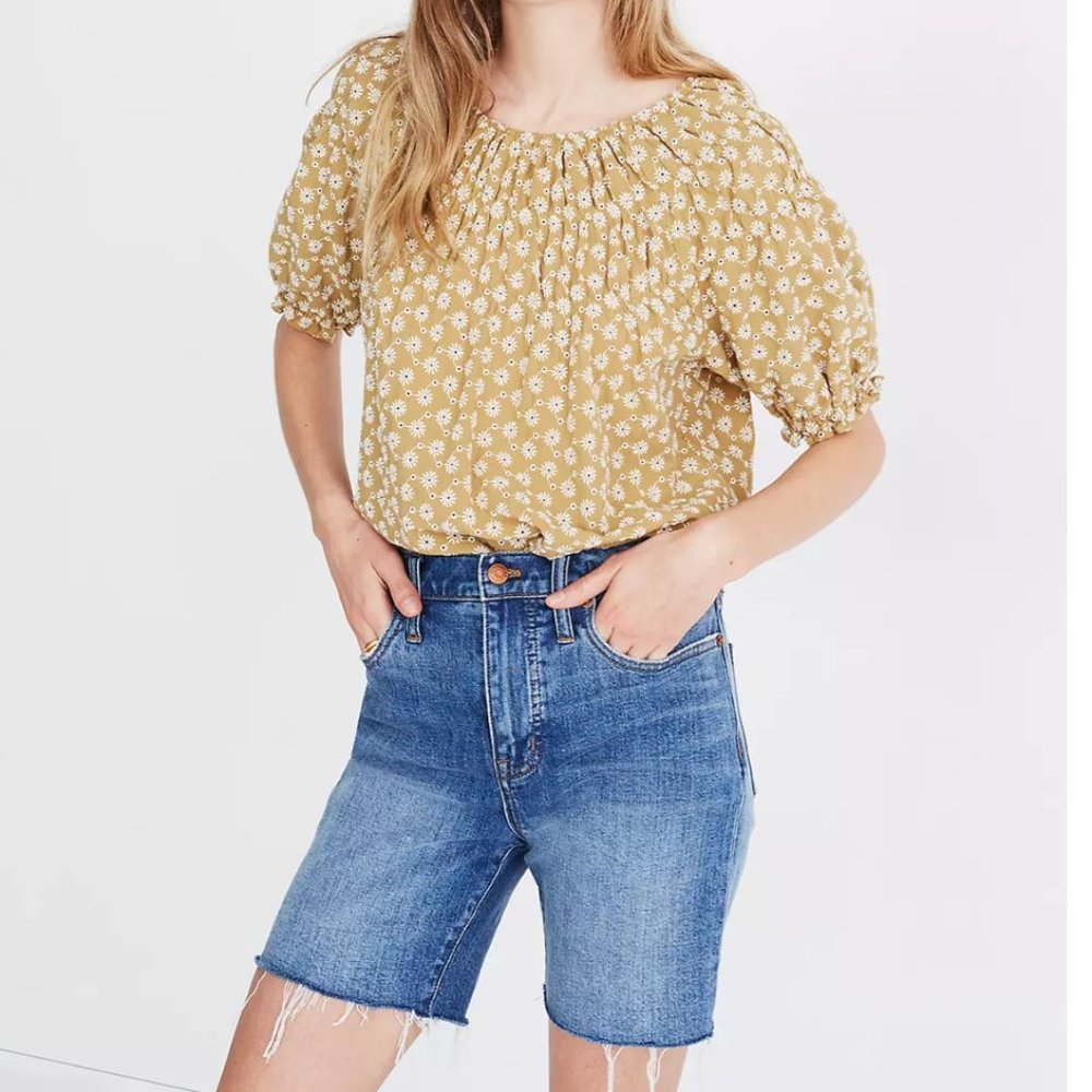 Madewell High-Rise Mid-Length Denim Shorts in Gosford Wash